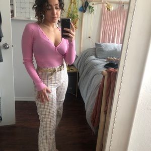 Emmet Wide Leg Crop Pants in Rainbow Windowpane